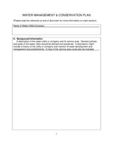 Waste reduction / Water conservation / Emergency management / Natural environment / Emergency response / Drinking water supply and sanitation in the United States