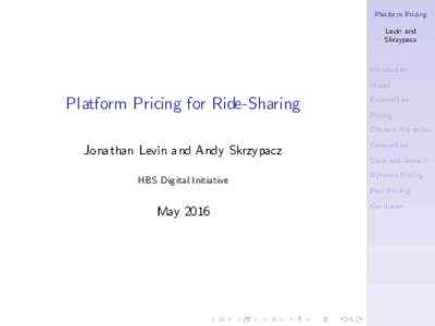 Platform Pricing Levin and Skrzypacz Introduction Model