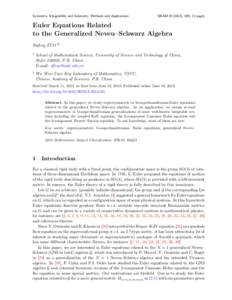 Symmetry, Integrability and Geometry: Methods and Applications  SIGMA[removed]), 045, 12 pages Euler Equations Related to the Generalized Neveu–Schwarz Algebra