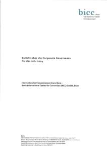 BICC - Bericht über die Corporate Governance für das Jahr 2014