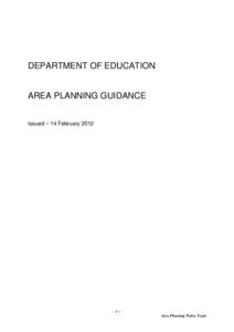 DEPARTMENT OF EDUCATION AREA PLANNING GUIDANCE Issued – 14 February–