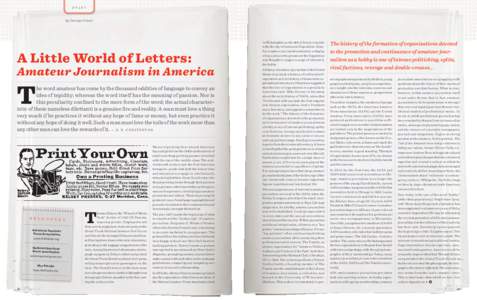 print by Carolyn Fraser A Little World of Letters:  Amateur Journalism in America