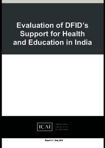 Evaluation of DFID’s Support for Health and Education in India