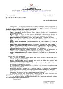 LICEO CLASSICO STATALE “V. Emanuele III” con annessa Sezione Scientifica[removed]PATTI (ME) - Via Trieste n.43 - Tel. e Fax[removed]Codice Fiscale[removed]E-MAIL: [removed] – SITO WEB: http://w