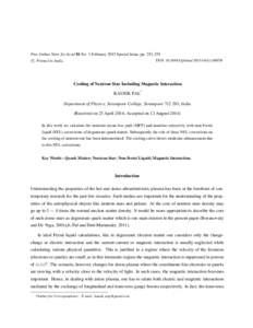 Proc Indian Natn Sci Acad 81 No. 1 February 2015 Special Issue, ppDOI: ptinsa/2015/v81i1c Printed in India. °