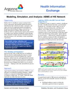 Health Information Exchange Modeling, Simulation, and Analysis: ABMS of HIE Network Opportunity Ideally, the U.S. healthcare system would provide a secure, nationwide, interoperable health information