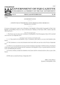 Oceania / Chief Justice of Fiji / Politics of Fiji / Constitution of Turkey / Human rights in Fiji / Constitution of Fiji: Chapter 11 / Constitution of Fiji / Fiji / Judiciary of Fiji