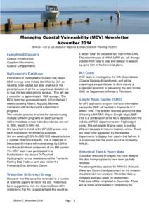 Managing Coastal Vulnerability (MCV) Newsletter November[removed]WALIS – LIS: a sub project of Regional & Urban Scenario Planning (RUSP)) Completed Datasets Coastal Infrastructure.