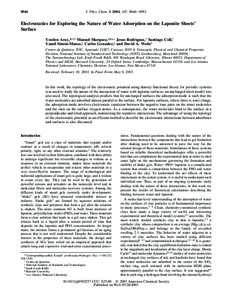 8946  J. Phys. Chem. B 2003, 107, [removed]Electrostatics for Exploring the Nature of Water Adsorption on the Laponite Sheets’ Surface