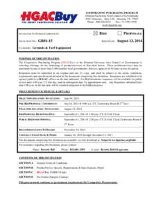 COOPERATIVE PURCHASING PROGRAM Houston-Galveston Area Council of Governments 3555 Timmons, Suite 120, Houston, TXPhone: Fax: www.hgacbuy.org
