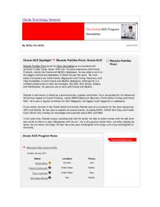 Oracle Technology Network  By ACEs, For ACEs Oracle ACE Spotlight