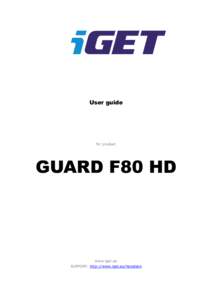 User guide  for product GUARD F80 HD