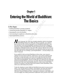 Chapter 1  In This Chapter ▶ Realizing Buddhism’s growing popularity  MA