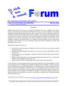 Youth with Disabilities in Foster Care- DRAFT
