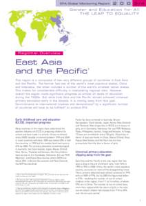 Education For All / Philosophy of education / Gender Parity Index / Education for All Global Monitoring Report / International economics / Political philosophy / Laos / UNICEF East Asia and Pacific Regional Office / Education for All – Fast Track Initiative / UNESCO / International development / United Nations