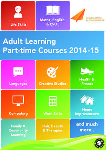Life Skills  Maths, English & ESOL  Adult Learning
