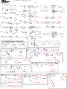Chem 212 Alcohol Problems 2 ANSWERS page 1 a)  1. Provide products for the following reactions