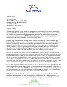 Microsoft Word - FINAL Mid Atlantic Apple Loss Estimate Letter to Tracy Leskey.doc