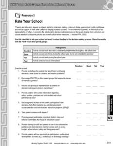 FAMILY TOOLS Module 5: Supporting Decision Making and Advocacy Resource 3