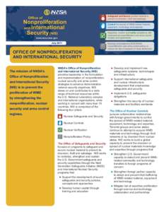 U.S. DEPARTMENT OF  ENERGY National Nuclear Security Administration  Safeguard and Secure nuclear material to
