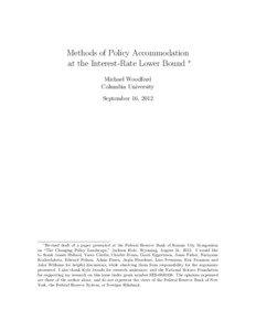 Methods of Policy Accommodation at the Interest-Rate Lower Bound ∗ Michael Woodford