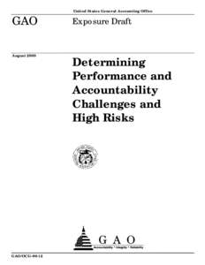 OCG[removed]Determining Performance and Accountability Challenges and High Risks (Exposure Draft)