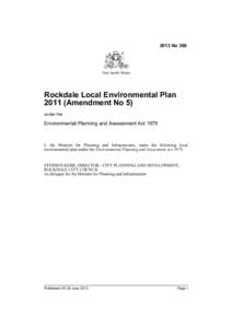 2013 No 360  New South Wales Rockdale Local Environmental Plan[removed]Amendment No 5)