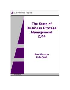 A BPTrends Report  The State of Business Process Management 2014