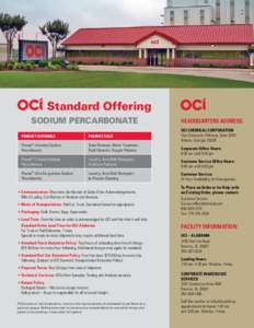 Standard Offering SODIUM PERCARBONATE HEADQUARTERS ADDRESS: OCI Chemical Corporation Five Concourse Parkway, Suite 2500