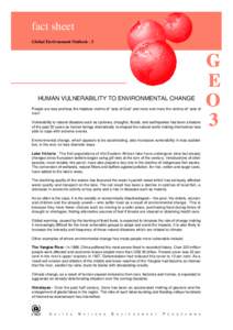 Human Vulnerability  fact sheet Global Environment Outlook - 3  HUMAN VULNERABILITY TO ENVIRONMENTAL CHANGE