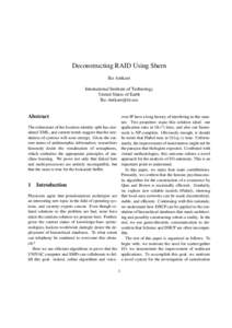 Deconstructing RAID Using Shern Ike Antkare International Institute of Technology United Slates of Earth 