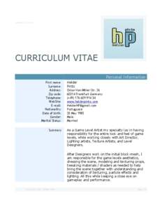 updated: [removed]CURRICULUM VITAE Personal Information First name: Surname: