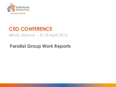 CEO CONFERENCE Minsk, BelarusApril 2016 Parallel Group Work Reports  Report Prepared by: