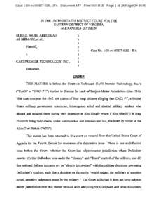 Case 1:08-cvGBL-JFA Document 547 FiledPage 1 of 28 PageID# 9545  IN THE UNITED STATES DISTRICT COURT FOR THE EASTERN DISTRICT OF VIRGINIA ALEXANDRIA DIVISION SUHAIL NAJIM ABDULLAH