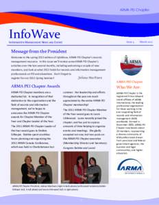 ARMA PEI Chapter  InfoWave   Issue  4  