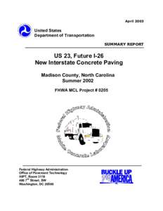 US 23, Future I-26 New Interstate Concrete Paving Madison County, North Carolina