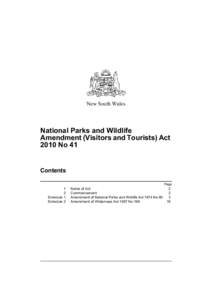 New South Wales  National Parks and Wildlife Amendment (Visitors and Tourists) Act 2010 No 41