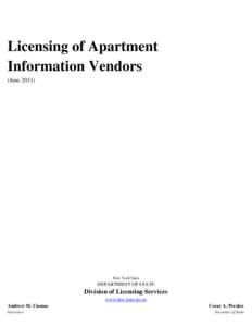 Licensing of Apartment Information Vendors (June[removed]New York State