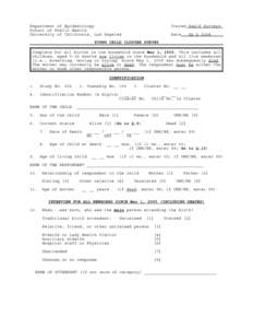 Department of Epidemiology School of Public Health University of California, Los Angeles Course Rapid Surveys Date