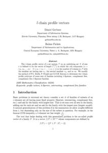 l-chain prole vectors Dániel Gerbner Department of Information Systems, Eötvös University, Pázmány Péter sétány 1/B, Budapest, 1117 Hungary 