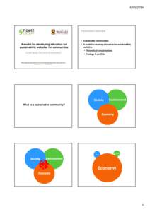 Presentation Overview A model for developing education for sustainability websites for communities