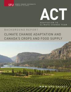 ACT ADAPTATION TO CLIMATE CHANGE TE AM BACKGROUND REPORT