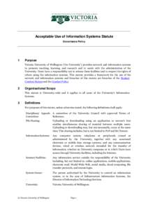 Acceptable Use of Information Systems Statute