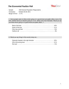 The Economist/YouGov Poll Sample Conducted Margin of Error[removed]General Population Respondents