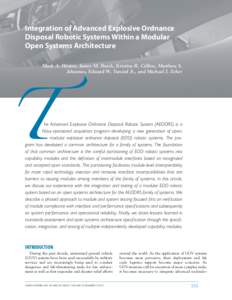 Integration of Advanced Explosive Ordnance Disposal Robotic Systems Within a Modular Open Systems Architecture