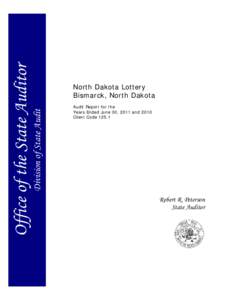 Division of State Audit  Office of the State Auditor North Dakota State Auditor