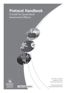 Protocol Handbook A Guide for Queensland Government Officers