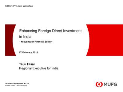 ICRIER-PRI Joint Workshop Discussion on Japan-India Financial Cooperation