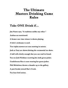 Microsoft Word - Masters Drinking Game - Video Rules.docx