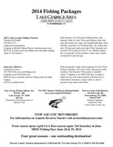 2014 Fishing Packages  Jeff’s Lake George Fishing Charters Captain Jeff Smith[removed]capital.net/com/guideny